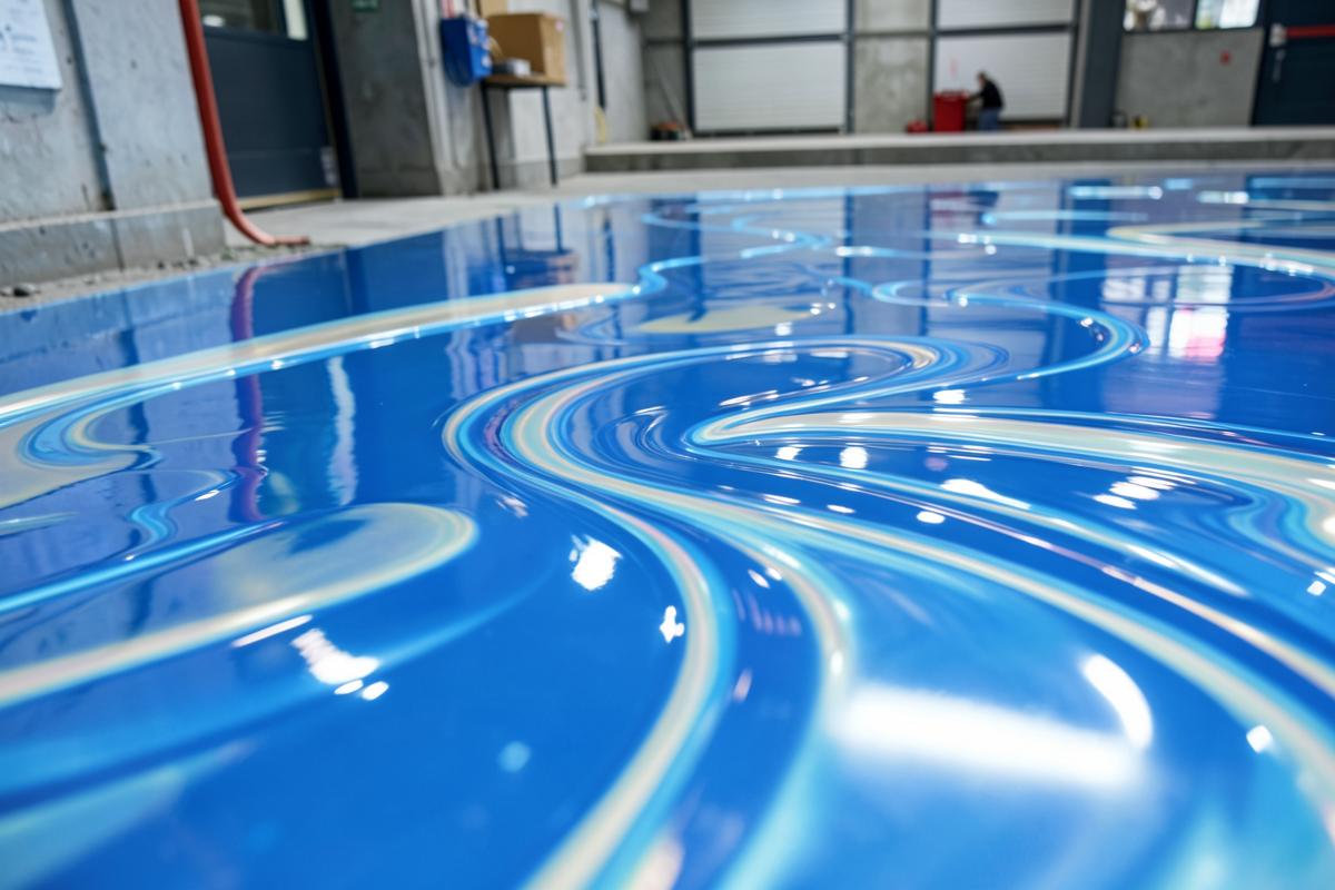 Luxury black metallic epoxy garage floor